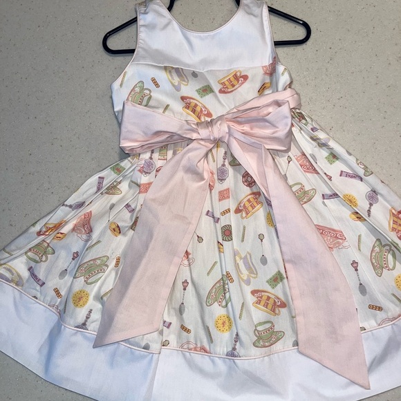 Bella Bliss Tea Time Dress with Pink Bow - 4T - Picture 1 of 6